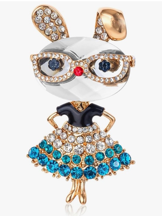 Cre8tive Concepts Boutique Jewelry - Rabbit Crystal/Rhinestone Brooch Pin